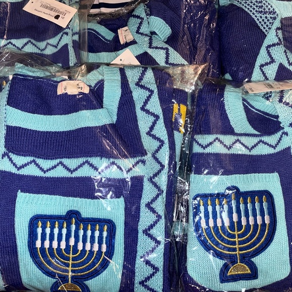 Born Famous Women’s Ugly Hanukkah Sweater Dress Sizes XS, S, XL, NEW-WITH-TAG - Picture 4 of 6